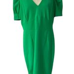 DKNY Womens Sheath Scuba Crepe Green Dress Size 14 Photo 12