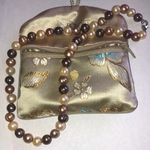 Honora 925 Genuine Cultured Freshwater Elegant Pearl Necklace Tan Photo 2