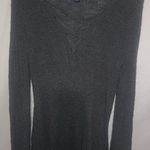 American Eagle  S Gray Lace Up Pullover Sweater Photo 3