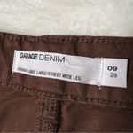 Garage Denim Brown Street Wide Leg Raw Hem Jeans Photo 8