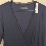 Victoria's Secret NWT  Black Lace Trim Inner Tie Robe Sz XS / S Photo 1