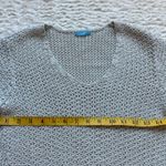 J. McLaughlin Crochet Open Knit Weave Sweater S Gray Metallic Mesh Beachy Mermaid Photo 9
