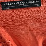 Peruvian Connection  pointele Women’s orange cardigan size XL Pima Cotton - Photo 2