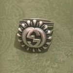  Interlocking G 20MM Silver 925 Ring Gucci Size 10/ US Size 5.25 Photo 1