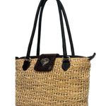 Brighton VTG Purse Brown Leather Straw Woven Double Handle Heart Boho 90s Y2K Photo 11