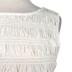 Madewell  Smocked Boatneck Tank Top White Size Medium NWT Photo 2