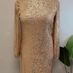 Preston & York  Gold Sequin Long Sleeve Dress - Size 12 Photo 0