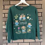 Tompkins Avenue 100% Cotton Teddy Bear Friends Forever Sweatshirt 90’s size M/L Green Size L Photo 0