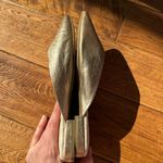 BIRDIES The Swan Gold leather slip on shoes Sz 9 Photo 10