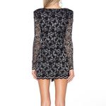 NBD Revolve  Laney Wrap‎ Dress Women’s Size Small Black Silver Mesh Lace Floral Photo 1