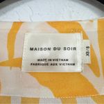 Maison Du Soir Orange White Tropical Leaf Print Kimono Cardigan XS S Beachy Photo 2