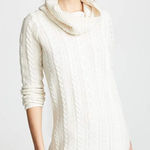BB Dakota  Women's Alaska Cowl Neck Cable Sweater Dress‎ SZ L Photo 0