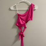 SheIn Hot Pink One Shoulder Crop Top Photo 0