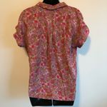 Lucky Brand  Pink floral short sleeve button front collared shirt small Photo 2