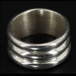 Sterling Silver Vintage TAXCO Concentric Circle Fluted Wide Band Ring Photo 1