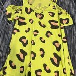 Lime Green Leopard Print Top Size M Photo 0