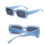 NWT Trendy Blue Unisex Rectangle 90s Sunglasses Blue Photo 1