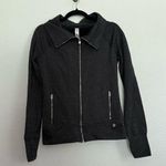 Lorna Jane  Black Azalea Zip Front Jacket in Silver & Black Stripe Small Photo 0