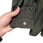Loft Eyelet Peplum Blouse Long Sleeve Hunter Green Women’s Size Small Photo 5