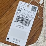 Mango Crochet floral cropped top white cream Sz XL Photo 7