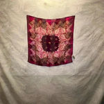 Adrienne Landau  Silk Scarf Square Large Purple Black Gold  Metallic Photo 2