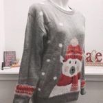 Poof! POOF New York Holiday Polar Bear Crewneck Sweater in Grey Size M New w/Tag Photo 6
