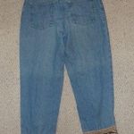 Democracy Cropped Denim Jeans, Velvet Cuffs Tiger Print, Size 6 Photo 5