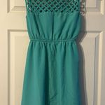 Sequin Hearts  Teal Sleeveless Dress Medium Photo 4