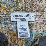 Caribbean Joe  Floral Paisley Tie Neck Blouse Size M Green Boho Top Photo 2