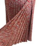 Christopher Esber Mélange Pleated Knit Tie Ribbed Maxi Skirt Red Medium Marled Photo 8