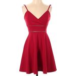 Jun & Ivy Francesca’s Velma Ladder Trim Flare mini burgundy Dress  small summer​ Photo 1