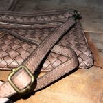 Vintage genuine leather Italian braided crossbody adjustable & removable straps Brown Photo 9