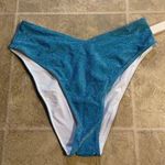 PINK - Victoria's Secret NWT! Pink Swimwear Sz M Bikini Bottoms In Sparkly Blue Photo 3