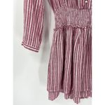 Rails Jasmine Lucia Stripe Smocked Waist Long Sleeve Linen Blend Mini Dress S Photo 4