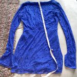 Oh Polly Chelsea Embellished Wrap Mini Dress in Dark Blue  Photo 4