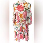 Petal and Pup  Floral Mini Dress - Pink, Green, Yellow Photo 3