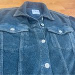 ZARA Women’s Terrycloth Effect Distressed Denim Jacket Blue Sz Medium RARE Photo 10