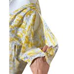 Maggy London Womens Size M Midi Dress Yellow White Floral Batwing Sleeve Pockets Photo 5