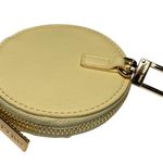 Anne Klein NEW Round Coin Purse Clip Cream Zip Close Pouch Swivel Clip Photo 2