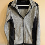 Beverly Hills Polo Club Women Fleece Zip Up Jacket Gray Black Size S Photo 0