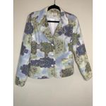 Christopher & Banks Vintage Cotton Paisley Print Blazer Sz Large Blue Green Pastels Photo 4
