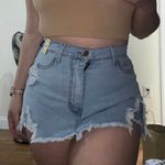 Ripped Denim Skort Blue Size M Photo 1