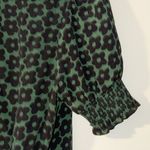 Urban Outfitters Green Floral Wrap Mini Dress Short Sleeve Lined Size Small Photo 7