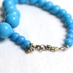 Source Unknown Sea Bright Blue Chunky Graduated Acrylic Beaded Statement Necklace Like New Photo 2