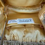 Vintage 80s Vanessa Metallic Gold Purse Long Chain Kiss Lock Evening Puff Pouch Photo 8