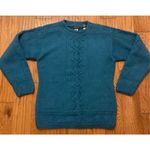 Gap vintage 100% wool hand knit turquoise sweater size small Photo 1