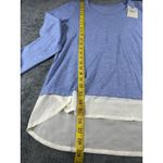 G.H. Bass & Co. Women’s Medium Top Blue Layered Hem Long Sleeve Cotton NWT Photo 3