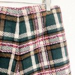 Pink Lily  Green Pink Tan White Zip And Hook Closure Plaid Tweed Skort Photo 4