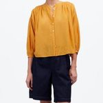 Madewell Balloon-Sleeve Top in Pollen, Size Small Photo 0