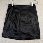 And Now This Faux‎ Leather Skirt Womens Small High Waisted Mini Pencil Zipper Black Photo 0
